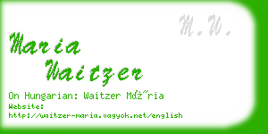 maria waitzer business card